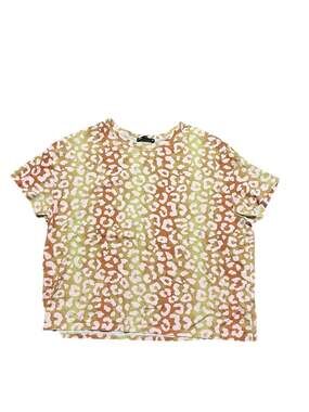 Zara Multicolor Leopard Print Short Sleeve T-Shirt Size M
